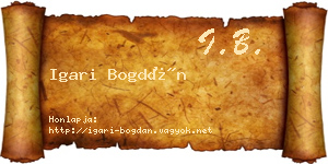Igari Bogdán névjegykártya